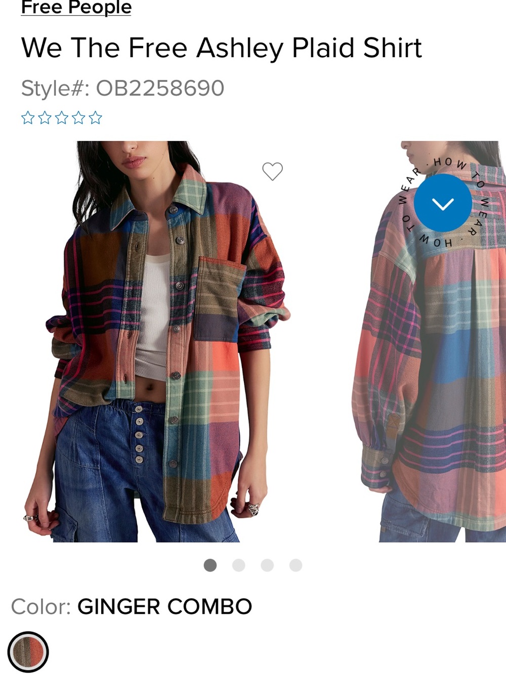 Free People Multicolor Plaid Shirt Jacket - Rust, Olive, Teal, Navy
